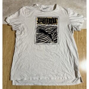 Puma Clyde 1973‎ Cheetah And Zebra Felt Print Men's White T-shirt Size XL Rare